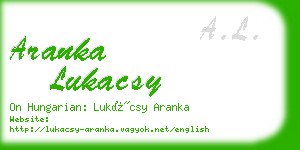 aranka lukacsy business card